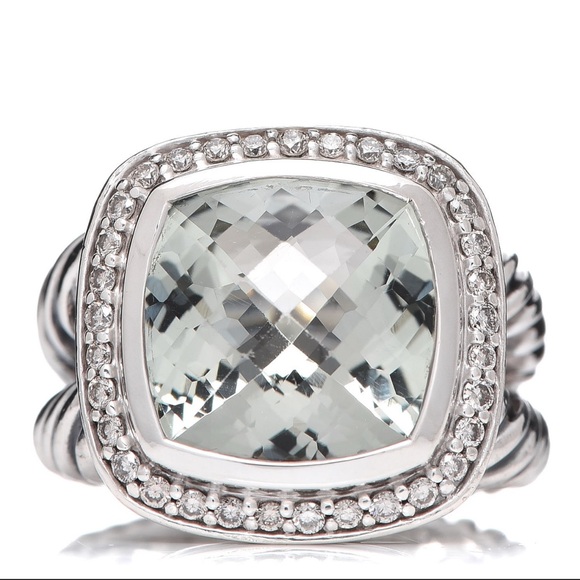 David Yurman Silver and White Gemstone Ring - Picture 1 of 5